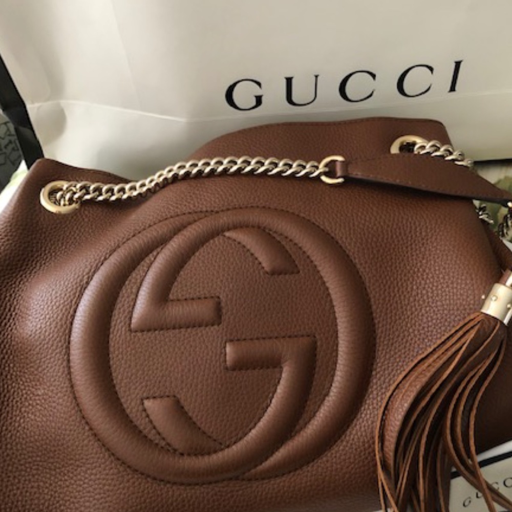 GUCCI Soho Leather Shoulder Bag